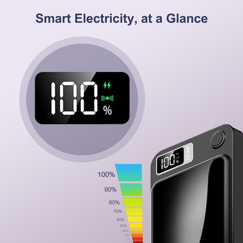 Green Springtok Digital Power Display 10000 Mah Ultra-Thin Mini Wireless Magnetic Power Bank for Iphone & Android Phones