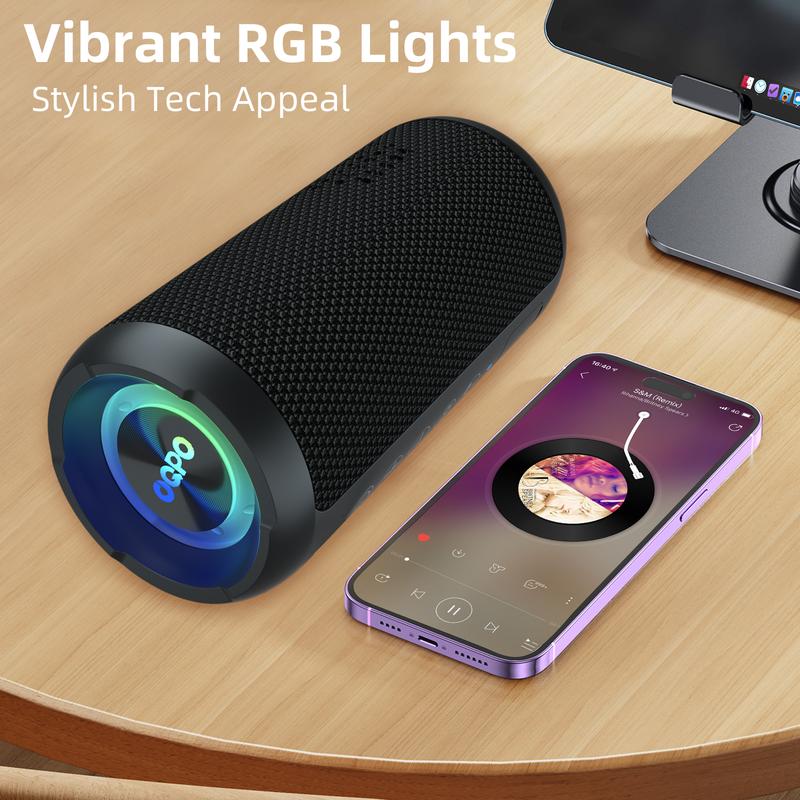 OQPO Pro Portable Bluetooth Outdoor Speakers with Dual Speakers, 24W High Volume Stereo, TWS Function, IPX7 Waterproof Wireless Subwoofer Audio