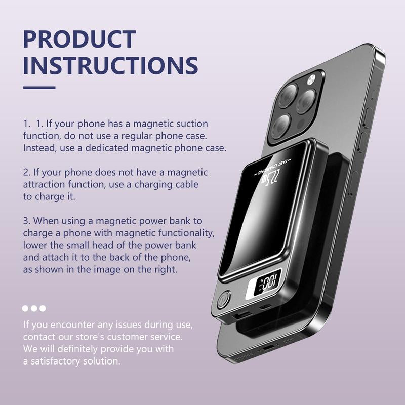Green Springtok Digital Power Display 10000 Mah Ultra-Thin Mini Wireless Magnetic Power Bank for Iphone & Android Phones