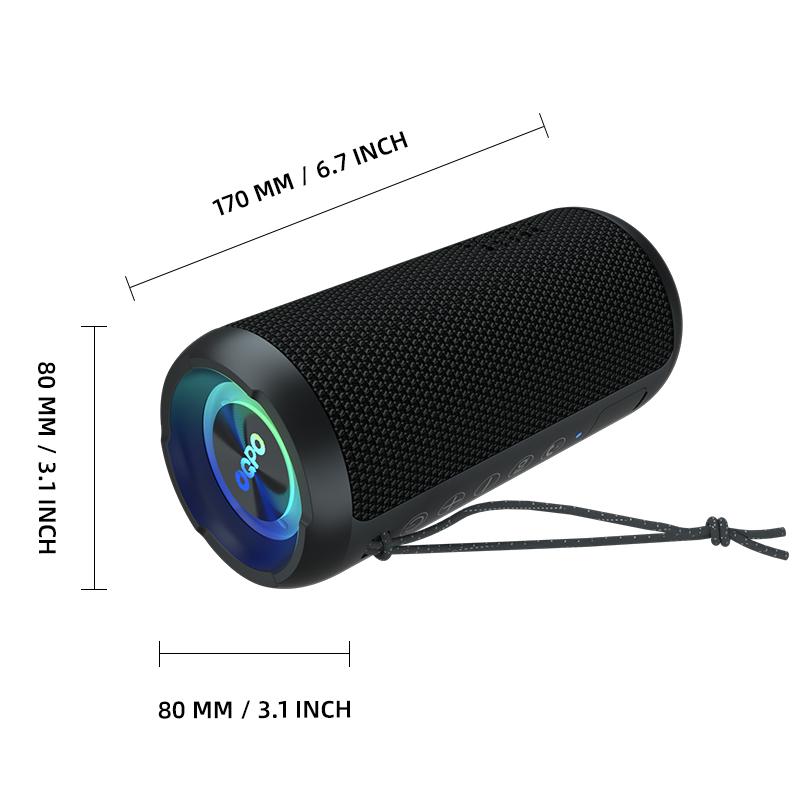 OQPO Pro Portable Bluetooth Outdoor Speakers with Dual Speakers, 24W High Volume Stereo, TWS Function, IPX7 Waterproof Wireless Subwoofer Audio