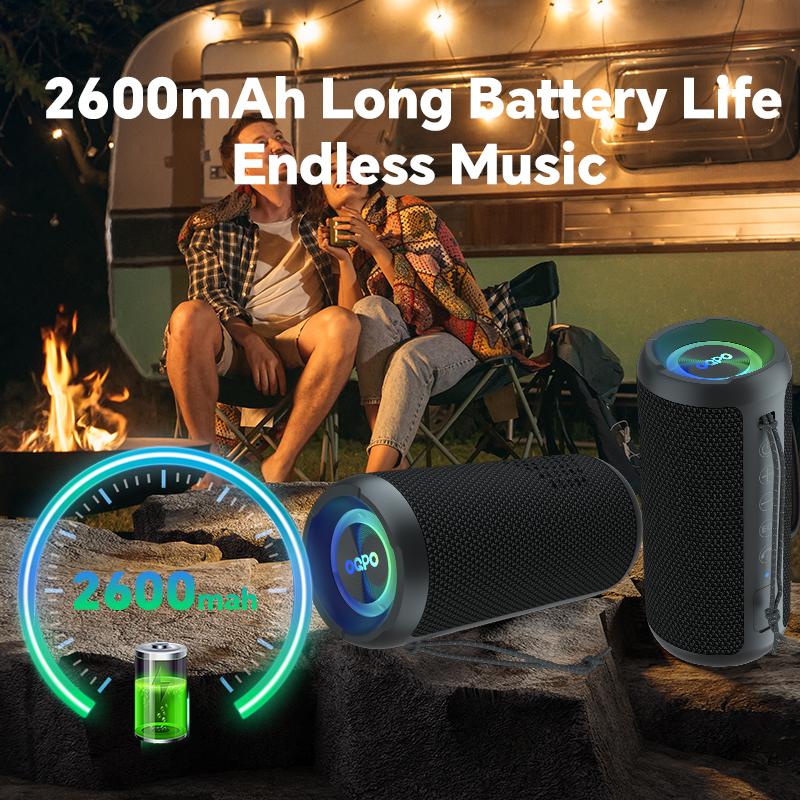 OQPO Pro Portable Bluetooth Outdoor Speakers with Dual Speakers, 24W High Volume Stereo, TWS Function, IPX7 Waterproof Wireless Subwoofer Audio
