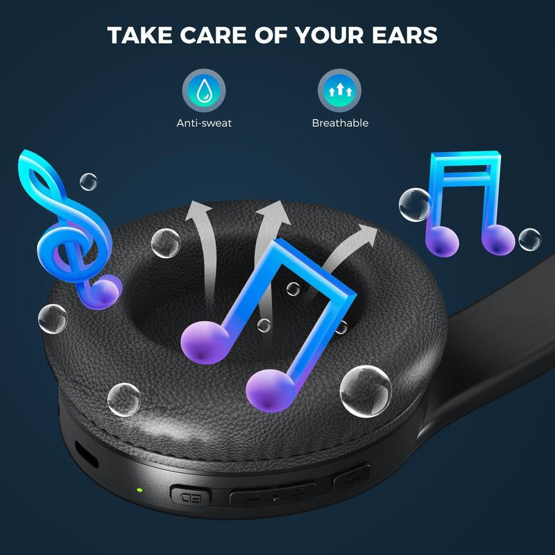 VANOTOM Wireless Headphone, Wireless Headset for Gaming, Foldable Headphone for Phones, Computers, MP3, Fun Gift, Electronics Gift to Return to School